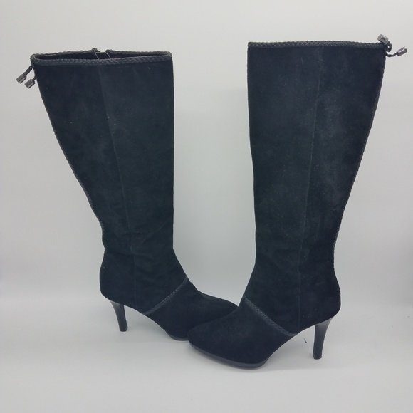Tahari Gable Knee High Black Suede Dress boots 8M - Picture 5 of 8
